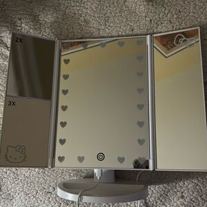 Impressions Vanity Hello Kitty Trifold LED Mirror, with Lights and Touch Sensor